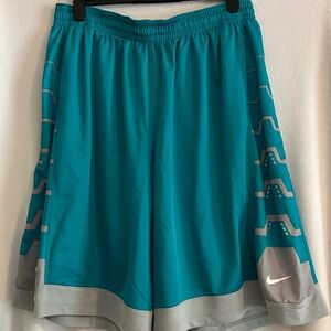Nike Lebron King James Aqua Blue Dri-Fit Basketball Shorts, Size 3XL, 12"